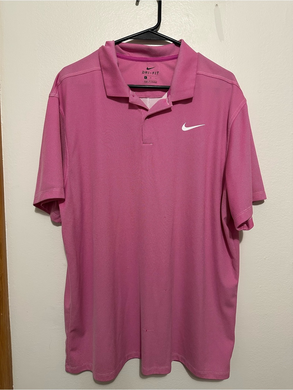 Nike Dri-FIT Golf Polo Shirt Men's XL Pink Short Sleeve Performance